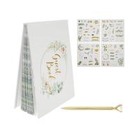 Libro degli ospiti con penna diamantata, elegante segnalibro per matrimonio, con 4 adesivi, 120 voci degli ospiti, album di nozze personalizzato per ricordi indimenticabili, per matrimonio