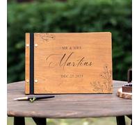 Libro Degli Ospiti Di Matrimonio Personalizzato Storia Di Coppia In Legno, Libro Degli Ospiti Personalizzato Libro Degli Ospiti Album Ricordo Per Anniversario Di Matrimonio Compleanno, 25 Fogli
