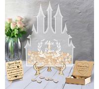 Libro degli ospiti di nozze del castello personalizzato alternativo personalizzato castello delle fate libro degli ospiti di nozze segno doccia nuziale scatola di goccia di nozze libro degli ospiti in