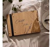 Libro Degli Ospiti Di Nozze Personalizzato, Libro Dei Ricordi Personalizzato Per Lui, Lei, Il Signore E La Signora, Nome E Data In Legno Intagliato, Album Fotografico Di Nozze, 25 Fogli(Style2)
