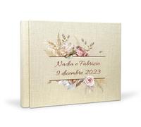 Libro degli ospiti Guest Book Matrimonio 100 Pagine, Copertina Rigida - Libro Degli Ospiti - Guest Book Personalizzato - Libro Dediche Matrimonio (30x25 100 pagine, Lino)