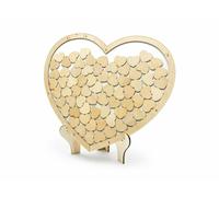 Rico Shop KG2 - Libro degli Ospiti in Legno, con Motivo a Cuore, 44 x 37,5 cm e 70 Cuori in Legno, per Matrimonio