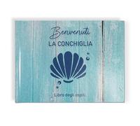 Libro degli Ospiti, Libro di Benvenuto per casa Vacanze, Libro degli Ospiti b&b, Libro dei visitatori per recensioni, Libro degli Ospiti per affitti turistici Tema Mare (Mare)