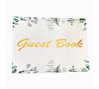 Libro degli Ospiti Matrimonio, 48 Pagine / 96 Sided Guest Book Matrimonio, Floral Eucalyptus Libro Degli Ospiti Compleanni Per Matrimoni, Anniversari, Baby Shower (20 x 20cm)