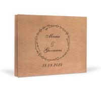Libro degli ospiti matrimonio - Guest Book Matrimonio Personalizzato - Libro Dediche Matrimonio con Copertina in Ecopelle 100 pagine (30x25 100 pagine, Ecopelle)