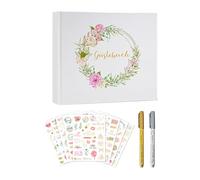 Libro degli ospiti Matrimonio personalizzato - album di firma per gli sposi | Celebrazione del matrimonio nel guestbook | Album di nozze con adesivi e opzioni di design design elegante per