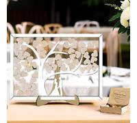 Libro degli Ospiti Matrimonio Personalizzato, con 50-100 Cuori Vuoti, alternativo per il matrimonio Albero della vita in legno Libro degli Cornice per Libro degli Ospiti in Legno Decorazione Nuziale