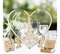 Libro degli Ospiti Matrimonio Personalizzato, con 50-100 Cuori Vuoti, alternativo per il matrimonio Albero della vita in legno Libro degli Cornice per Libro degli Ospiti in Legno Decorazione Nuziale