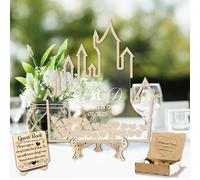 Libro degli Ospiti Matrimonio Personalizzato, con 50-100 Cuori Vuoti, alternativo per il matrimonio Albero della vita in legno Libro degli Cornice per Libro degli Ospiti in Legno Decorazione Nuziale