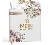 Libro degli ospiti per il 18° compleanno con etichette per vino - Libro dei ricordi vintage look regalo per famiglia e amici da compilare senza domande - Copertina rigida vuota 72 pagine (18 Il mio