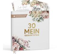 Libro degli ospiti per il 30° compleanno con etichette per vino - Libro dei ricordi vintage look regalo per famiglia e amici da compilare senza domande - Copertina rigida vuota 72 pagine (30 Il mio