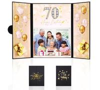 Libro degli Ospiti per Il 70° Compleanno, Decorazioni per la Festa del 70° Compleanno Nero e Oro Biglietti per Il Libro degli Ospiti di Compleanno per Uomini Donne Regali per Il 70° Compleanno