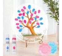 Libro degli ospiti per la rivelazione del sesso del bambino con impronta digitale - Ospite unico per la doccia del bambino e ricordo, gioco divertente per la rivelazione di un bambino o una bambina, d