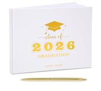Libro degli ospiti per laurea, classe 2025, libro degli ospiti per laurea, con penna, copertina rigida, album di memoria, decorazioni per laurea, forniture per feste di laurea per scuole superiori e