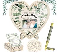 Libro degli ospiti per matrimoni - Decorazione per scaffali - Romantico centrotavola a forma di cuore in legno per cerimonie a casa o in spiaggia
