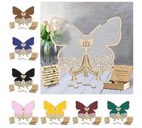 Libro degli ospiti per matrimonio a forma di farfalla, personalizzabile, libro degli ospiti alternativo Quinceanera, con 30/50/80/100 pezzi a forma di cuore, libro degli ospiti per anniversario
