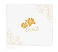 Libro degli ospiti per matrimonio, bianco, con 40 bellissimi adesivi e 48 pagine doppie di carta spessa di alta qualità, 21 x 23 cm, libro degli ospiti per compleanno, copertina rigida, per matrimoni