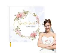 Libro degli ospiti per ricevimento di nozze, album di ritagli di matrimonio per cartellone,Feste di compleanno Registro dei visitatori Libro di accesso | Libro degli ospiti unico, registro inv
