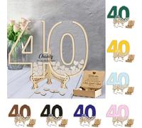 Libro degli ospiti personalizzato in legno alternativo per anniversario - Libro degli ospiti per 40° compleanno personalizzato in legno alternativo - Libro degli ospiti per la firma del compleanno