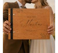 Libro Degli Ospiti Personalizzato In Legno Per Il Ricevimento Di Nozze - Libro Degli Ospiti Rustico Con Incisione, Ricordo Del Matrimonio, Regalo Vintage Per La Festa Di Addio Al Nubilato