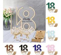 Libro degli ospiti personalizzato per il 18° compleanno alternativo personalizzato in legno Quinceanera Guest Book alternativo di compleanno firma libro degli ospiti 18° compleanno decorazioni per