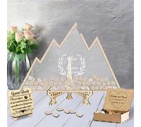 Libro degli ospiti personalizzato per matrimoni in montagna Alternativa Libro degli ospiti per matrimoni in montagna con 30-100 cuori in legno Libro degli ospiti per matrimoni rustici