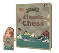 Libro degli scacchi, Chess per principianti | Gioco di scacchi pieghevoli classici - Hobby e giochi compatti per famiglie di alta qualità per bambini e adulti, scuola di casa, viaggi, festa