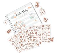 Libro dei ricordi con adesivo per bambino o bambina, diario del primo anno, album per ritagli, dalla gravidanza all'età di 1 anno, neutro