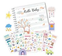 Libro dei ricordi con adesivo per bambino o bambina, diario del primo anno, album per ritagli, dalla gravidanza all'età di 1 anno, neutro