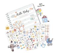Libro dei ricordi con adesivo per bambino o bambina, diario del primo anno, album per ritagli, dalla gravidanza all'età di 1 anno, neutro