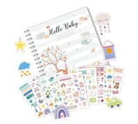 Libro dei ricordi del bambino con adesivo per ragazzo o ragazza genere neutro diario scrapbook album fotografico per il primo anno unisex bambino scrapbook
