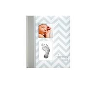 Pearhead P62200 Libro Dei Ricordi con Motivo a Zig Zag e con Tampone di Inchiostro Clean-Touch, Grigio