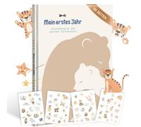 Libro dei ricordi per bambini, 28,5 x 21 cm, album per neonati e diario con motivo a tigre, regalo per battesimo e nascita