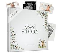 Libro dei ricordi per bambini, edizione forestale, diario neutro dalla nascita ai 5 anni | Registro con copertina dorata, motivo: bosco - Nuovo album per bambini