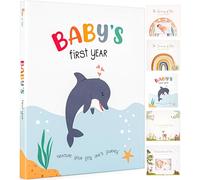 Libro dei ricordi per bambini per bambine o ragazzi, ricordo del primo anno unisex oceano per registrare il primo traguardo, album fotografico di genere neutro mare, diario a tema nautico, elegante