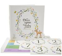 Libro dei ricordi per bambini per i primi anni, bel libro dei ricordi neutro per catturare la crescita del bambino, un album fotografico per timbrare i primi 5 anni, 12 adesivi mensili inclusi.