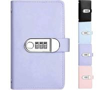 Libro dei risparmi con serratura a combinazione, diario con 100 pagine, pianificatore del budget con buste per contanti, per studenti universitari, uscite e spese di viaggio (viola)