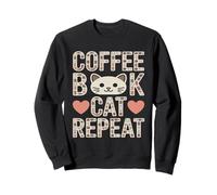 Libro del caffè Cat Repeat Cute Cozy Cat Lover Felpa