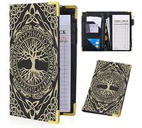 Libro della cameriera, libro per cameriere con tasca con cerniera, libro per server in pelle, porta banconote con assegno di contanti, libro degli ospiti, blocco note per cameriere, adatto per