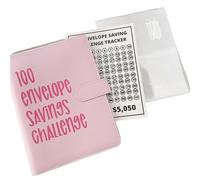 Libro della sfida del risparmio di buste, set di libri da collezione con raccoglitori ad anelli, set completo di supporto(Pink set)
