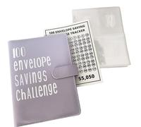 Libro della sfida del risparmio di buste, set di libri da collezione con raccoglitori ad anelli, set completo di supporto(Purple set)