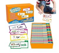 Libro delle attività di lettura e rima, Word Families Flash Schede | Word Family Build Leggi il libro delle attività di rima - Impara a leggere i phonics, Letter Sounds Sight Educational Games per