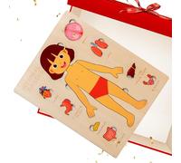 Libro delle parti del corpo per da 1 a 3 anni - Parti del corpo in legno educative - Viaggio educativo per bambini e giovani apprendimento scolastico