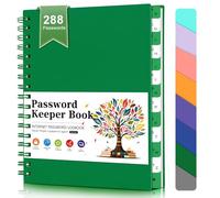 Libro Delle Password Alfabetiche, Taccuino per Password di Piccole Dimensioni 12 x 15,6 CM, Libro Delle Password a Spirale per Anziani, Registro Delle Password di Internet per L'ufficio, Verde Scuro