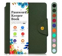 Libro Delle Password con Schede Alfabetiche, Libro Delle Password in Pelle PU di Piccole Dimensioni, Quaderno Password per Registrare Contatti, Giorni Speciali, Impostazioni Internet, Verde Scuro