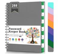 Libro Delle Password, Libro Delle Password Formato A6 a Spirale - Diario Delle Password di Internet per i Login al Computer e ai Siti Web - Piccolo Diario Delle Password per Uomini e Donne (Grigio)