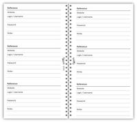 Libro delle password spiralato, 9,5x17cm, 50 fogli per 300 password per Wi-fi, internet, carte credito ecc