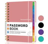 Libro delle password TREES con linguette alfabetiche colorate, 21,3 cm x 14,7 cm, copertina rigida, organizer per password, internet e login per anziani, non dimenticare mai più, forniture per ufficio
