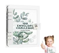 Libro delle sfide di risparmio sulle buste, libro delle sfide di risparmio con buste, raccoglitore di portafoglio di sfida - portafoglio budget con 100 buste e, raccoglitore di budget, obiettivo