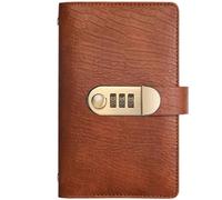 Libro delle sfide per risparmiare denaro con serratura, 100 buste con blocco password, pianificatore sicuro del budget per risparmiare denaro a casa, in ufficio o in viaggio (marrone scuro)